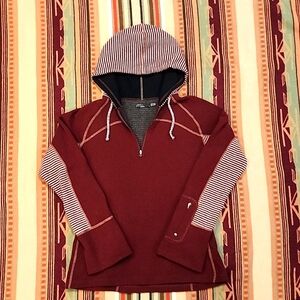 Prana Women L Wool-Blend Quarter-zip Pullover